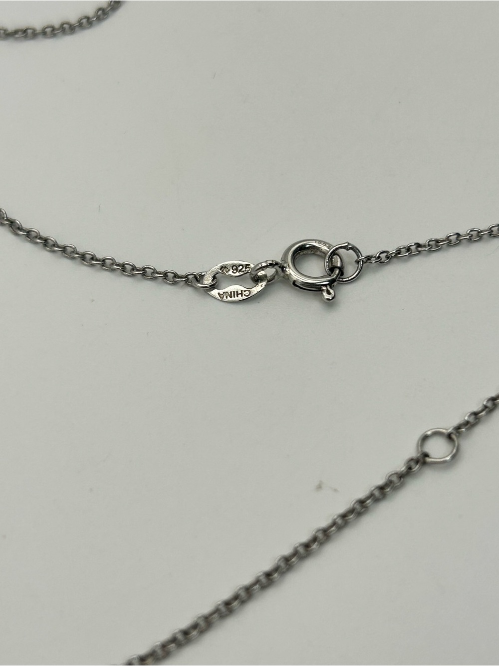 Sterling Silver Circle Link Chain Necklace 18" Dainty Lightweight Stamped 925 - Picture 5 of 9